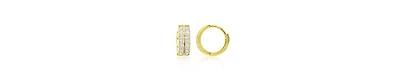 Macy's Cubic Zirconia Snap Bar Hoop Earrings