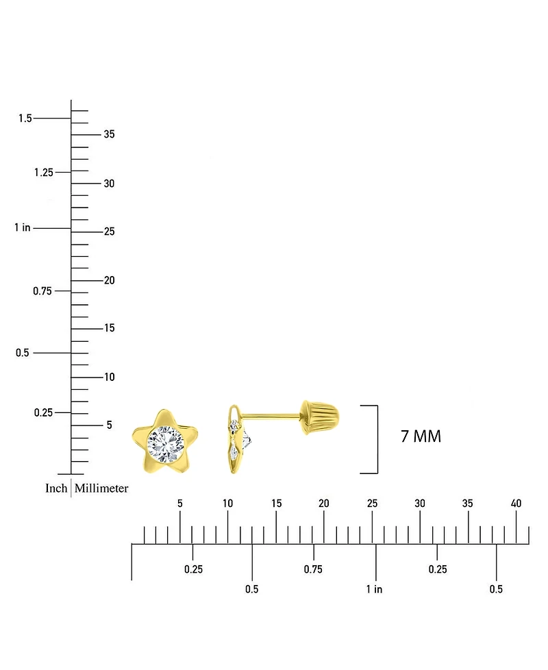 Macy's Cubic Zirconia Flower Screw Back Stud Earrings