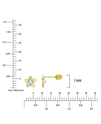 Macy's Cubic Zirconia Flower Screw Back Stud Earrings