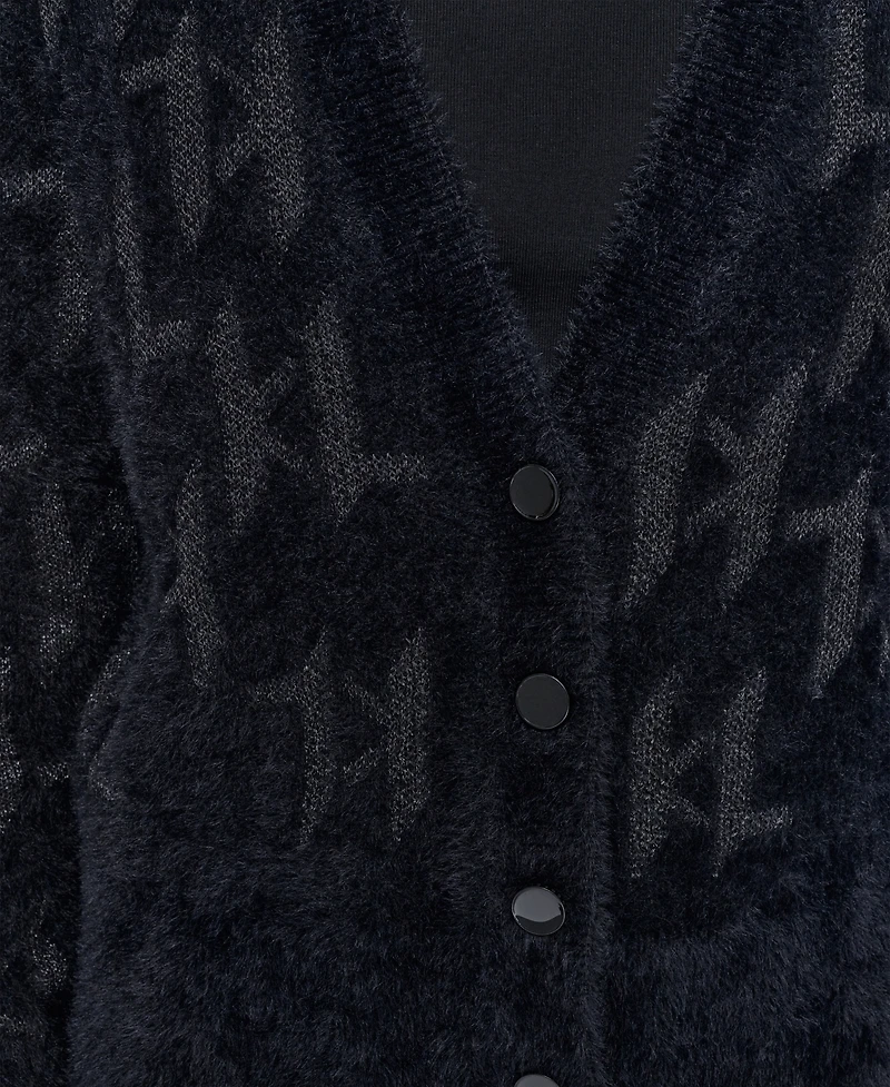 Karl Lagerfeld Paris Women's Logo Embellished V-Neck Sweater