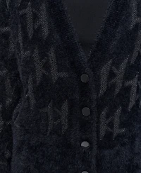 Karl Lagerfeld Paris Women's Logo Embellished V-Neck Sweater