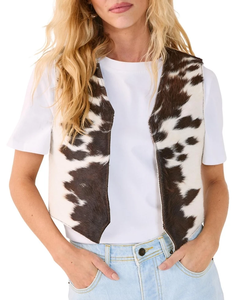 Nasty Gal Women's Cow Hide Leather Waistcoat