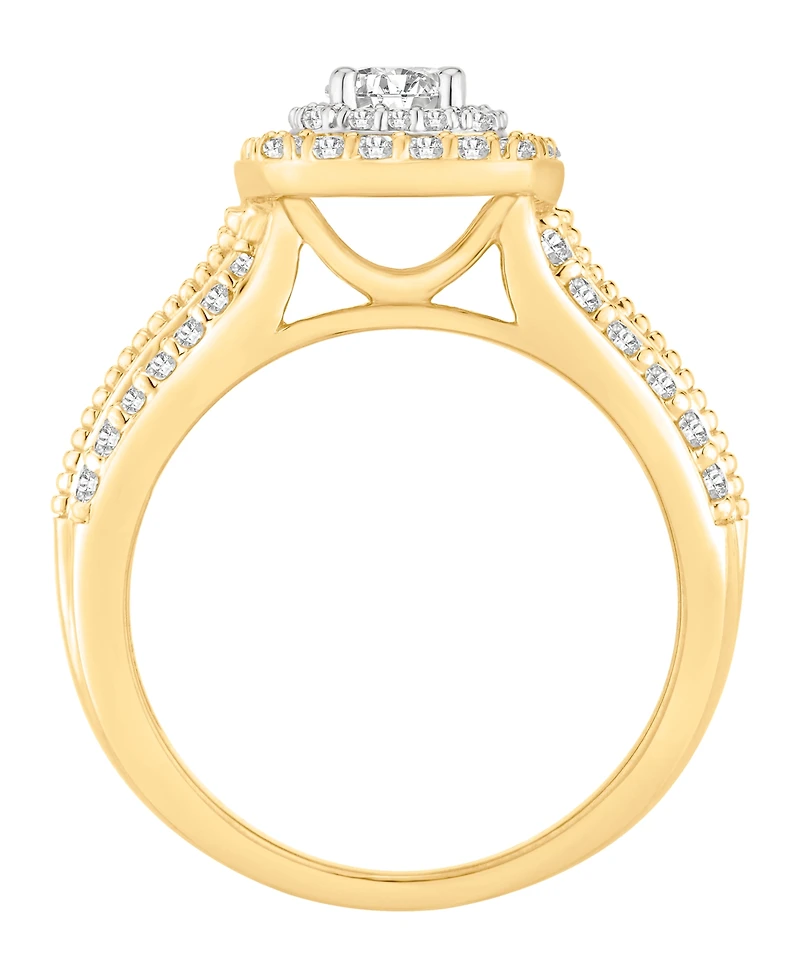Macy's Diamond Halo Engagement Ring (1 ct. t.w.) in 14K Two-Tone Gold