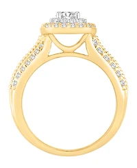 Macy's Diamond Halo Engagement Ring (1 ct. t.w.) in 14K Two-Tone Gold
