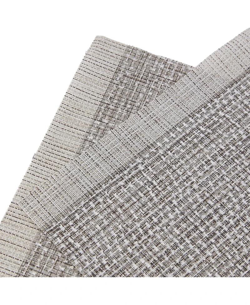 Dainty Home Knotted Boucle Border Texteline Outdoor Dining Set Textured Design Reversible 12" x 18" Rectangular Placemats Set of 6