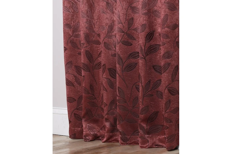 Superior Leaves Modern Bohemian Back Tab Blackout Curtain Set