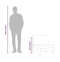 vidaXL Middle Sofa with Cream White Cushions Solid Acacia Wood