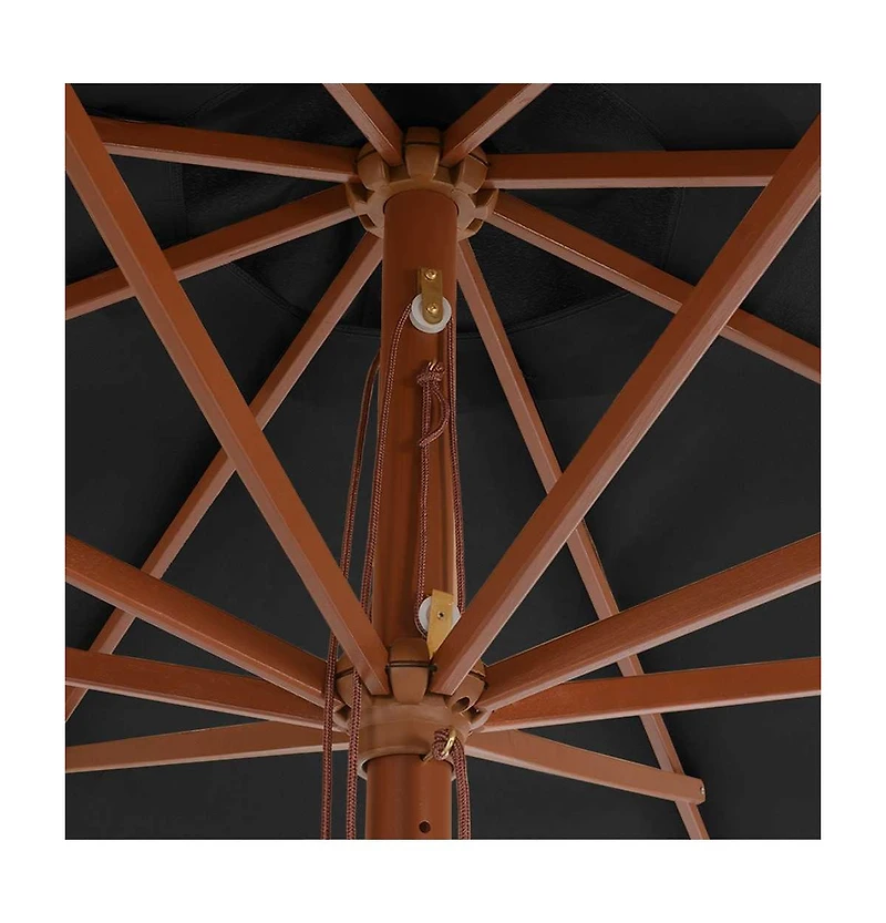 Garden Parasol with Wooden Pole 137.8" Anthracite