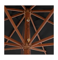 Garden Parasol with Wooden Pole 137.8" Anthracite