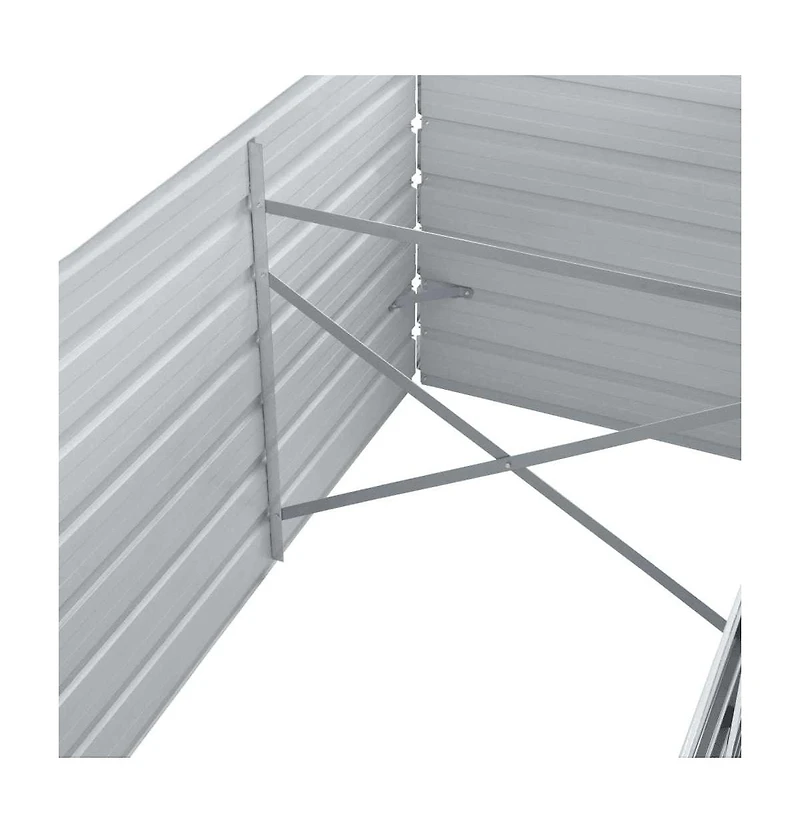 Garden Raised Bed Galvanized Steel 126"x31.5"x17.7" Gray