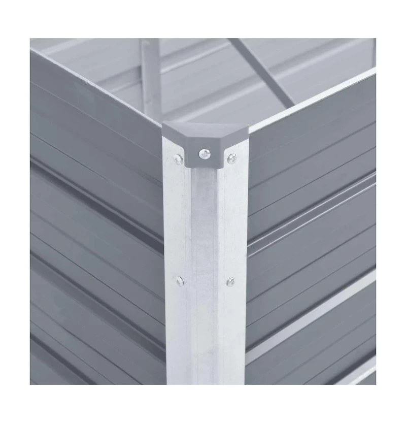 Garden Raised Bed Galvanized Steel 63"x15.7"x17.7" Gray