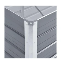 Garden Raised Bed Galvanized Steel 63"x15.7"x17.7" Gray
