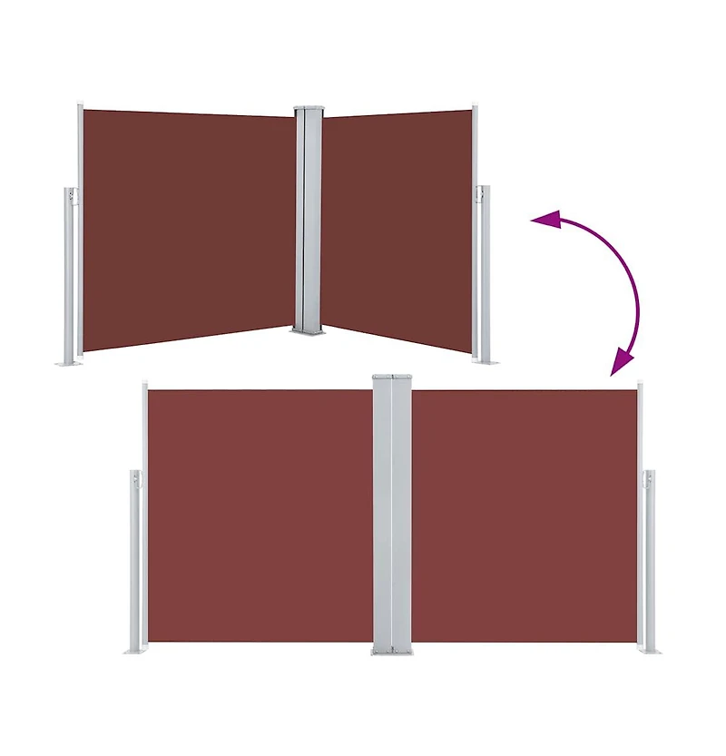 Retractable Side Awning Brown 39.4"x236.2"