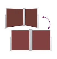 Retractable Side Awning Brown 39.4"x236.2"