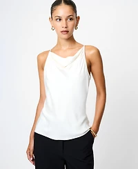 French Connection Women's Ennis Satin Cowl Neck Top