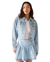 Steve Madden Women's Diamonde Long-Sleeve Collared Jacket