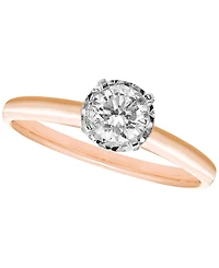 Macy's White Diamond Solitaire Ring (1/2 ct. t.w.) in 14K Rose Gold
