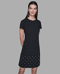 Karl Lagerfeld Paris Womens Scuba Crepe Sheath Dress