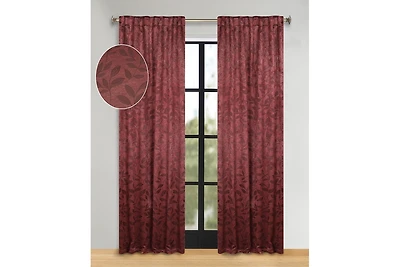 Superior Modern Leaves Room Darkening Grommet Top Curtain Panels, 52" x 84" (Set of 2)