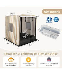 Mecale Wooden Sandbox With Canopy For Children 3+ Years Old