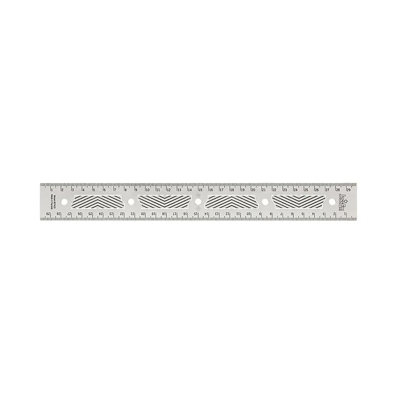 JessEm 07415 Stainless Steel 300mm Precision Ruler with Patented Flex Grip and Fade Resistant Markings