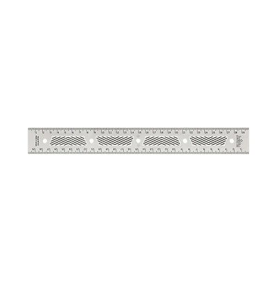 JessEm 07415 Stainless Steel 300mm Precision Ruler with Patented Flex Grip and Fade Resistant Markings