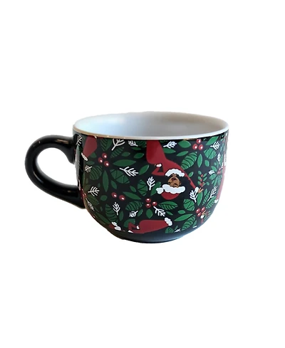 Black Paper Party Holiday Characters Holly Soup Mug