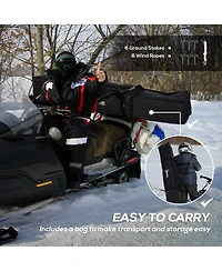 Outsunny 8 People Ice Fishing Shelter Pop-up Ice Fishing Tent,