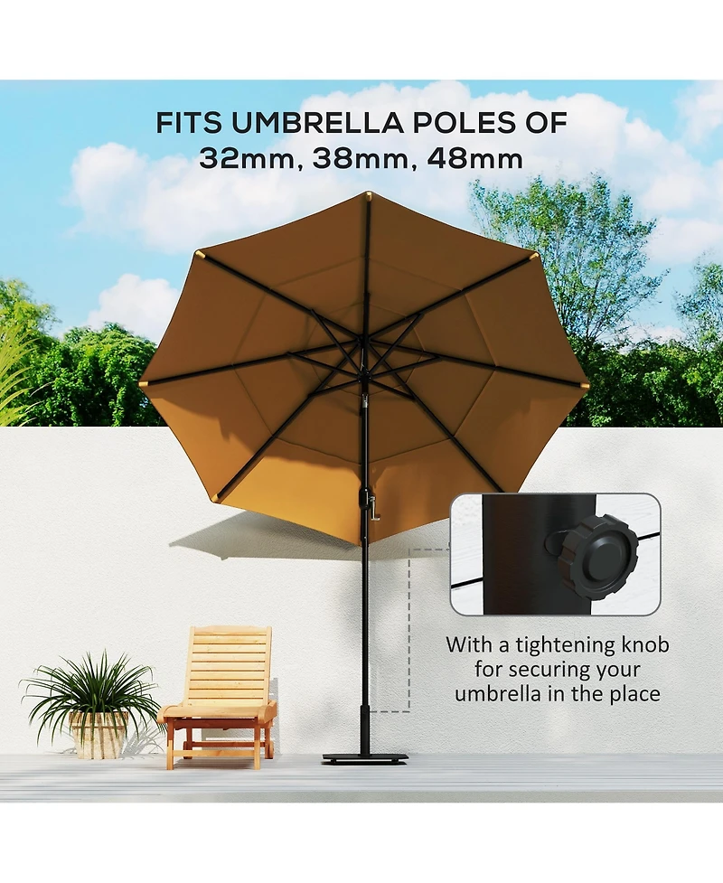 Outsunny Square Patio Umbrella Base, 41 lbs Metal Umbrella Sd,