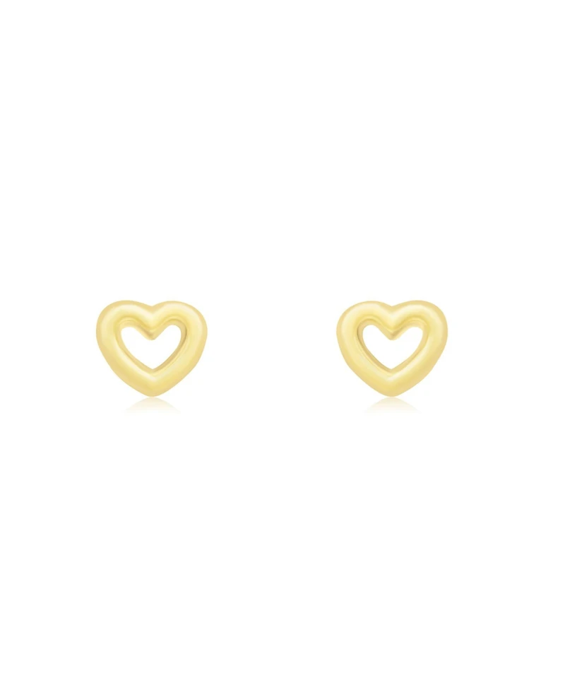 The Lovery Baby Open Heart Screw Back Stud Earrings 14K Gold