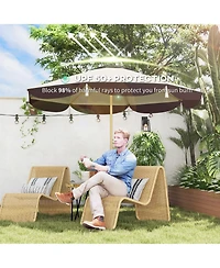 Outsunny 9FT Patio Umbrella Parasol, Upf 50+ Outdoor Umbrella,