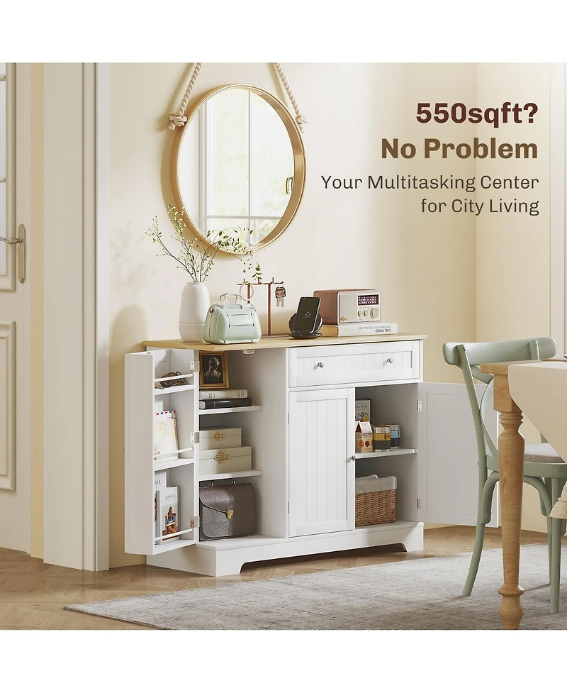 41" Sideboard Buffet Cabinet with Storage Drawer, Adjustable Shelf,