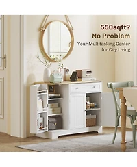 41" Sideboard Buffet Cabinet with Storage Drawer, Adjustable Shelf,