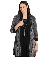 R & M Richards Petite Cocktail Jacket Dress with Detachable Necklace