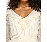 Seni & Cade Juniors' Lace Tiered-Hem Dress