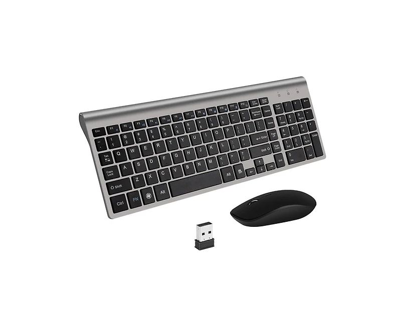 Wireless Keyboard and Mouse Combo - Scissor Ultra-Thin Silent Ergonomic Keyboard with Numeric Keys - 2.4G Receiver for Pc, Laptop, Desktop