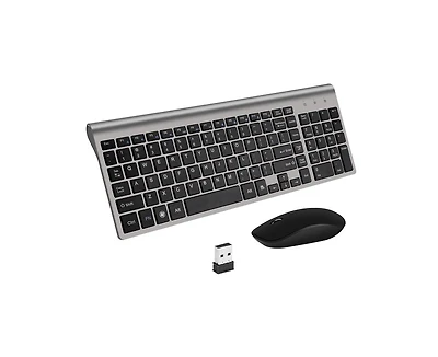 Wireless Keyboard and Mouse Combo - Scissor Ultra-Thin Silent Ergonomic Keyboard with Numeric Keys - 2.4G Receiver for Pc, Laptop, Desktop