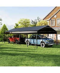 Mondawe Campcraft 13x26.5ft Outdoor Carport, Heavy-Duty Steel Shelter with Protective Film, Waterproof & Uv Resistant