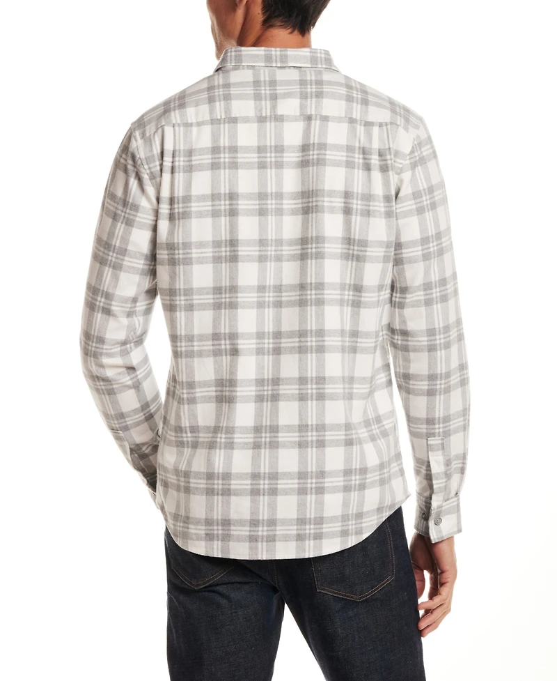 Vintage & Black Men's Brushed Flannel Long-Sleeve Shirt