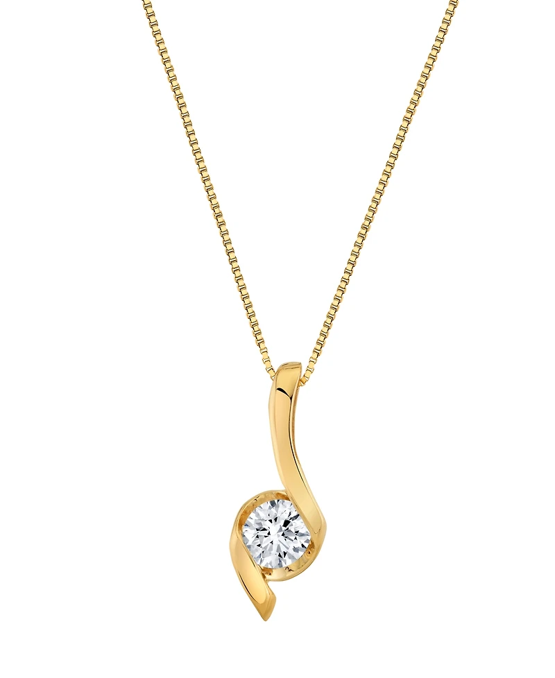 Sirena Lab Grown Diamond Signature Pendant Necklace (1 ct. t.w.) in 14K White Gold (also in 14K Yellow Gold)