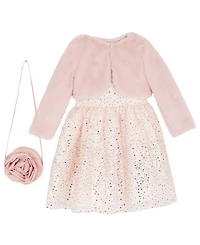 Rare Editions Girls 4T-6X Sequin Jacket, Dress and Purse, 3-Piece Set