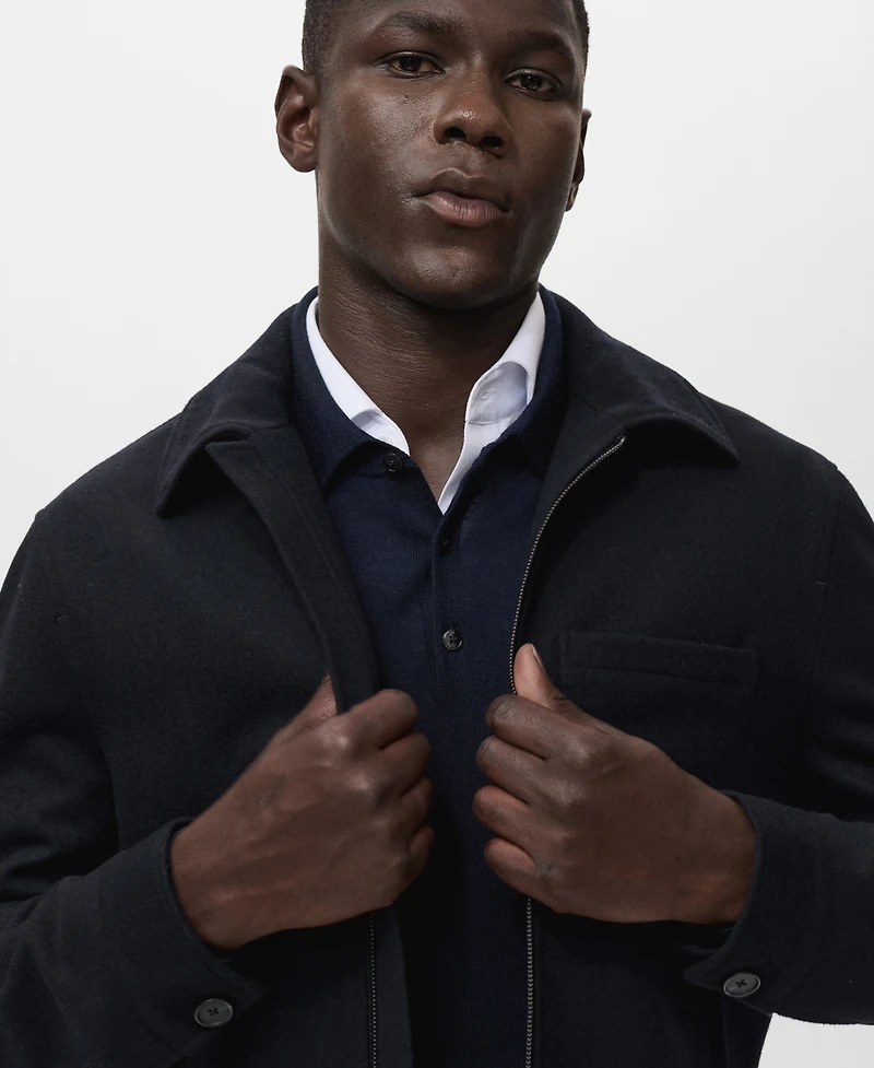 Mango Men's Wool-Blend Pocket Jacket