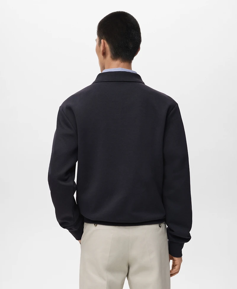 Mango Men's Regular-Fit Polo Sweatshirt