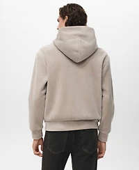 Mango Men's Corduroy Hooded Sweatshirt