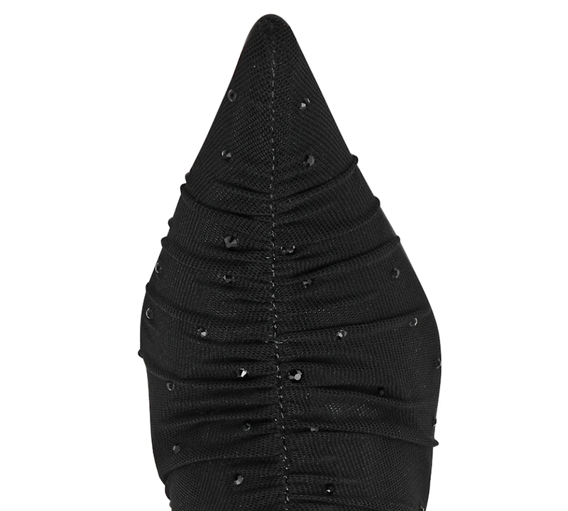 Steve Madden Women's Rashida Rhinestone Mesh Over-the-Knee Stiletto Dress Boots