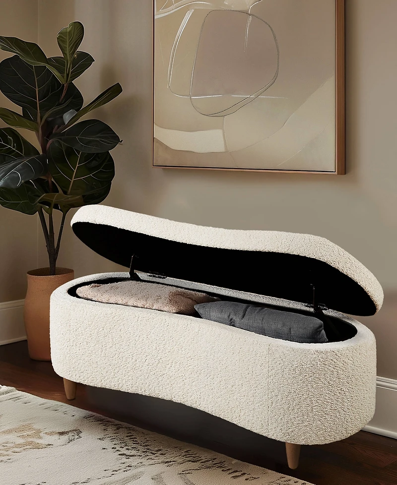 Ink+Ivy Bailey 48"W Boucle Flip Top Storage Bench