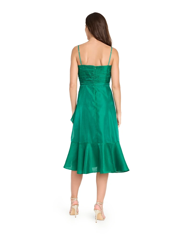 Tahari Asl Women's Ruffle Detail Midi Dress