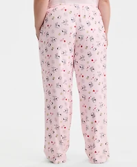 Love Tribe Trendy Plus Snoopy Valentine Printed Drawstring Pants