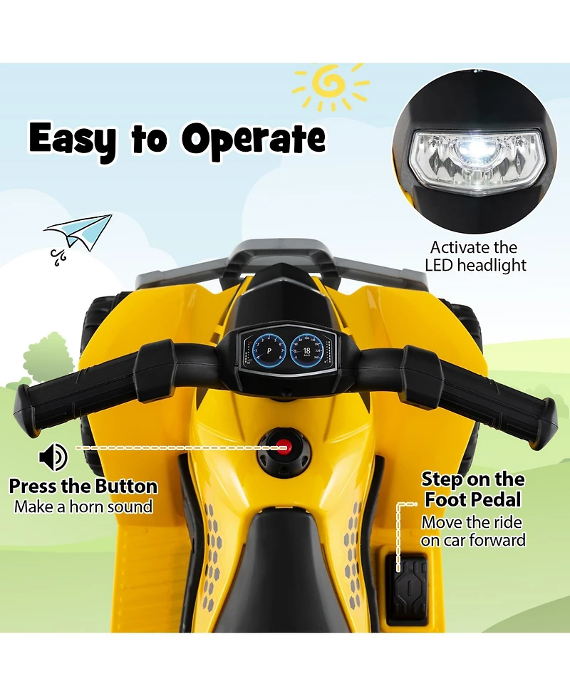 Sugift 6V Kids Ride on Atv Cat-Licensed with Horn Sound for 18-36 Months Old