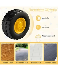 Sugift Licensed Caterpillar Kids Ride-On Digger-Yellow